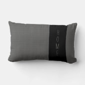 モダンなダークグレーのバーラップの黒パターン家 ランバークッション (裏面)