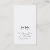 モダンなダークグレーのレースのインテリア・デザイナー 名刺 (裏面)