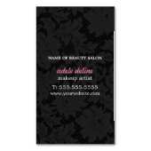 モダンなダークグレーのレースのメーキャップアーティスト マグネット名刺 (正面縦)