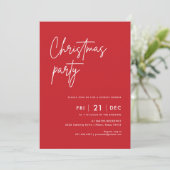 モダンなチェック柄のクリスマスパーティー Dinner 招待状 (スタンド正面)