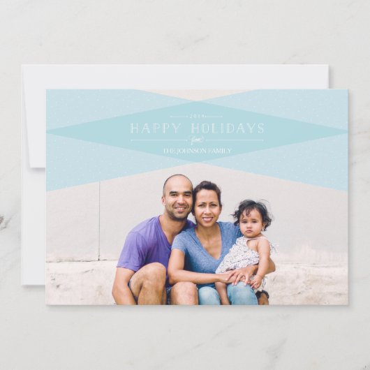 モダンなチェック柄のホリデーカード シーズンカード (正面)