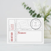 モダンなチケットタブの応答カード 出欠カード (スタンド正面)