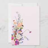 モダンなチックなワイルドフラワーのスクリプト 2歳の誕生日 招待状 (裏面)