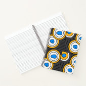 モダンなチベットの抽象的なパターン 黒と青 ノートブック (内部)