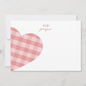 モダンなチャイク パステル ブラッシュ ピンク ギンガム チェック 招待状 (正面)