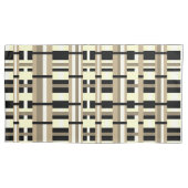 モダンなチャコールグレー、タン、ブラック、アイボリーのチェック柄 枕カバー (正面左)