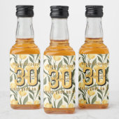 モダンなチューリップの花の彼女の誕生日 リキュールボトルラベル (ボトル)