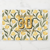 モダンなチューリップの花の彼女の誕生日 リキュールボトルラベル (シングルラベル)