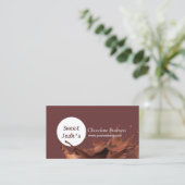 モダンなチョコレートしぶきのケーキの店 名刺 (スタンド正面)