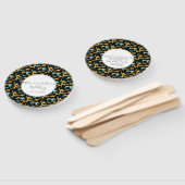 モダンなチーターの動物プリント ファー ウェディング ラウンド ハンドファン (組立なし)