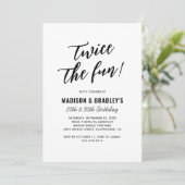 モダンなツインズバースデーパーティー 招待状 (スタンド正面)