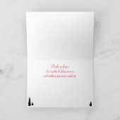 モダンなツリーのシルエットが美しいホリデーカード 赤 サンキューカード (内部)