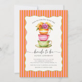 モダンなティーパーティーのブライダルシャワーの招待状 招待状 (正面)