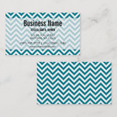 モダンなティール(緑がかった色)およびシェブロン白いパターン 名刺 (正面/裏面)