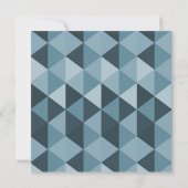 モダンなティール(緑がかった色)の三角形の髭のベビーシャワー 招待状 (裏面)