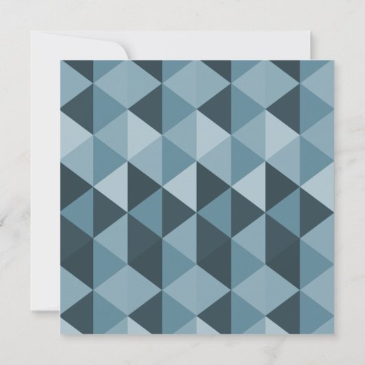 モダンなティール(緑がかった色)の三角形の髭のベビーシャワー 招待状 (裏面)