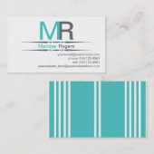 モダンなティール(緑がかった色)の灰色のストライプの名刺 名刺 (正面/裏面)