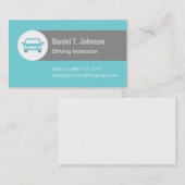 モダンなティール(緑がかった色)の車のな自動車運転のインストラクター 名刺 (正面/裏面)