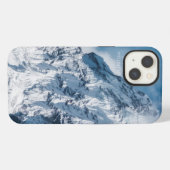 モダンなテキストの入った雪山の画像 iPhoneケース (裏面横)