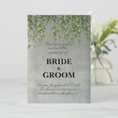 モダンなテクスチャのコンクリートの壁に這う緑の蔓 招待状 (スタンド正面)