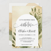 モダンなテラコッタとセージのカラーの結婚前のベビーシャワー招待状 招待状 (正面/裏面)