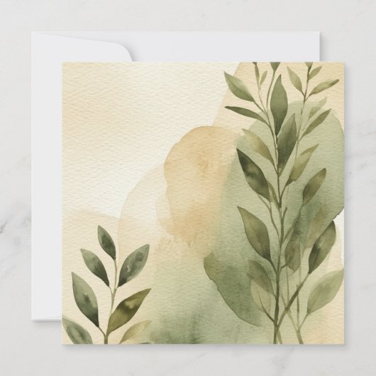 モダンなテラコッタとセージのカラーの結婚前のベビーシャワー招待状 招待状 (裏面)