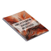 モダンなテラコッタオレンジシルバー大理石タイポグラフィー ノートブック (右側)