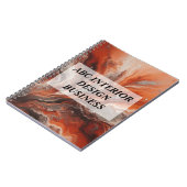 モダンなテラコッタオレンジシルバー大理石タイポグラフィー ノートブック (左側)