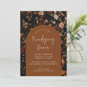 モダンなテラコッタテラッツォのフレンドギビング 招待状 (スタンド正面)