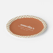 モダンなテラコッタドットのウェディングシャワーオーダーメイド ペーパープレート (アングル)