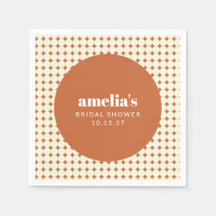 モダンなテラコッタドットのウェディングシャワーカスタム スタンダードカクテルナプキン
