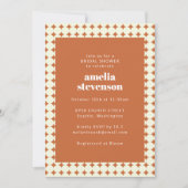 モダンなテラコッタドットの花嫁シャワー 招待状 (正面)