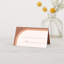 モダンなテラコッタ アーチ タイポグラフィ プレイスカード