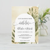 モダンなテラコッタ＆セージ カップルシャワー招待状 招待状 (スタンド正面)