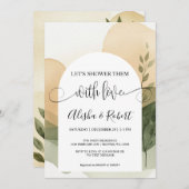 モダンなテラコッタ＆セージ カップルシャワー 招待状 (正面/裏面)