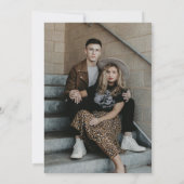 モダンなテラコッタ フラワーパンプキン セーブザデート (裏面)