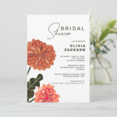モダンなテラコッタ フラワーブライダルシャワー セレブレーション 招待状 (スタンド正面)