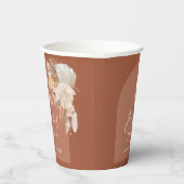 モダンなテラコッタ ボヘミアンパンパス ブライダルシャワー 紙コップ (右)