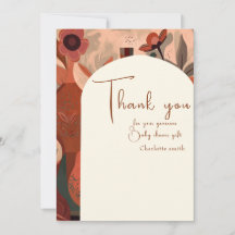 モダンなテラコッタ ボーホー ベイビーシャワー