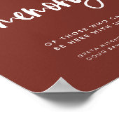 モダンなテラコッタ　愛する記憶のウェディングサイン ポスター (角)