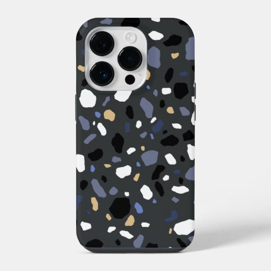 モダンなテラゾ石のテクスチャ柄 iPhoneケース (裏面)