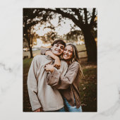 モダンなテラリウムのフェード写真 ウェディング ゴールド 箔招待状 (裏面)