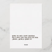 モダンなテープ＆ローズゴールドのクリスマス写真 箔シーズンカード (裏面)