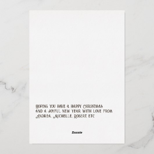 モダンなテープ＆ローズゴールドのクリスマス写真 箔シーズンカード (裏面)