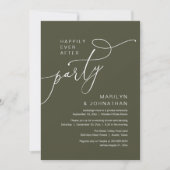 モダンなディナーレセプション Happily Ever After Party 招待状 (正面)