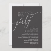モダンなディナーレセプション Happily Ever After Party 招待状 (正面)