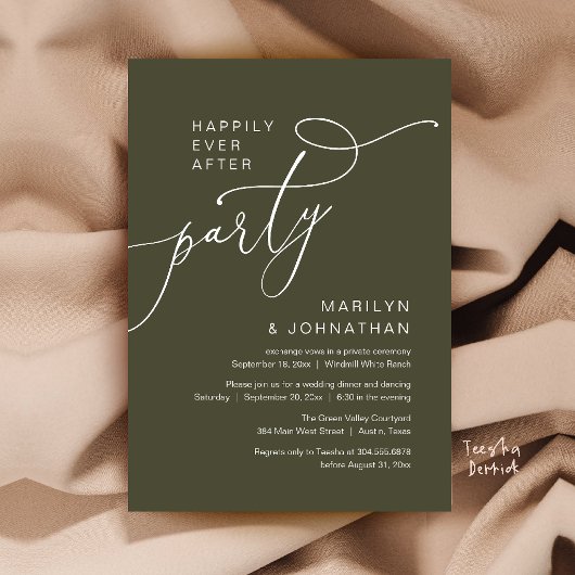 モダンなディナーレセプション Happily Ever After Party 招待状