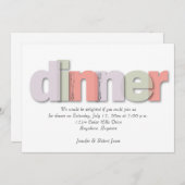 モダンなディナー・パーティ 招待状 (正面/裏面)