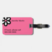 モダンなデイジーのパーソナライズな荷物のラベル-ピンク ラゲッジタグ (裏面横)