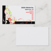 モダンなデイジー-赤及び緑 名刺 (正面/裏面)